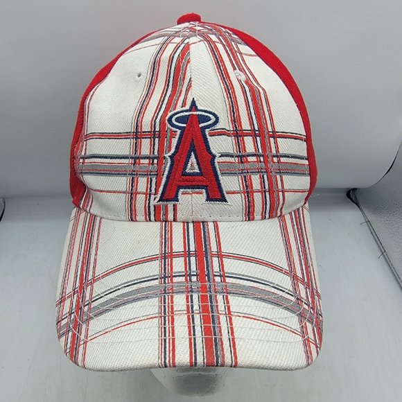 Los Angeles Angels Plaid Red White Hat Auto Trader Sports Baseball California - Picture 1 of 9